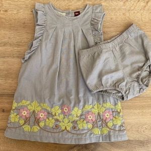 Beautiful Embroidery Dress & Bloomers Set